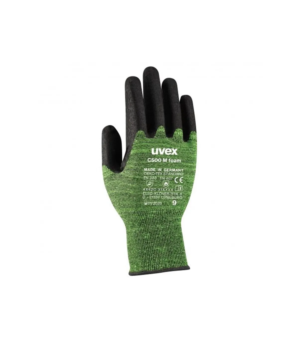 

Uvex C500 Foam Cut Protection Glove excellent resistance to knife cuts (level C) EN 388:2016 (4 X 4 2 C) and EN 407