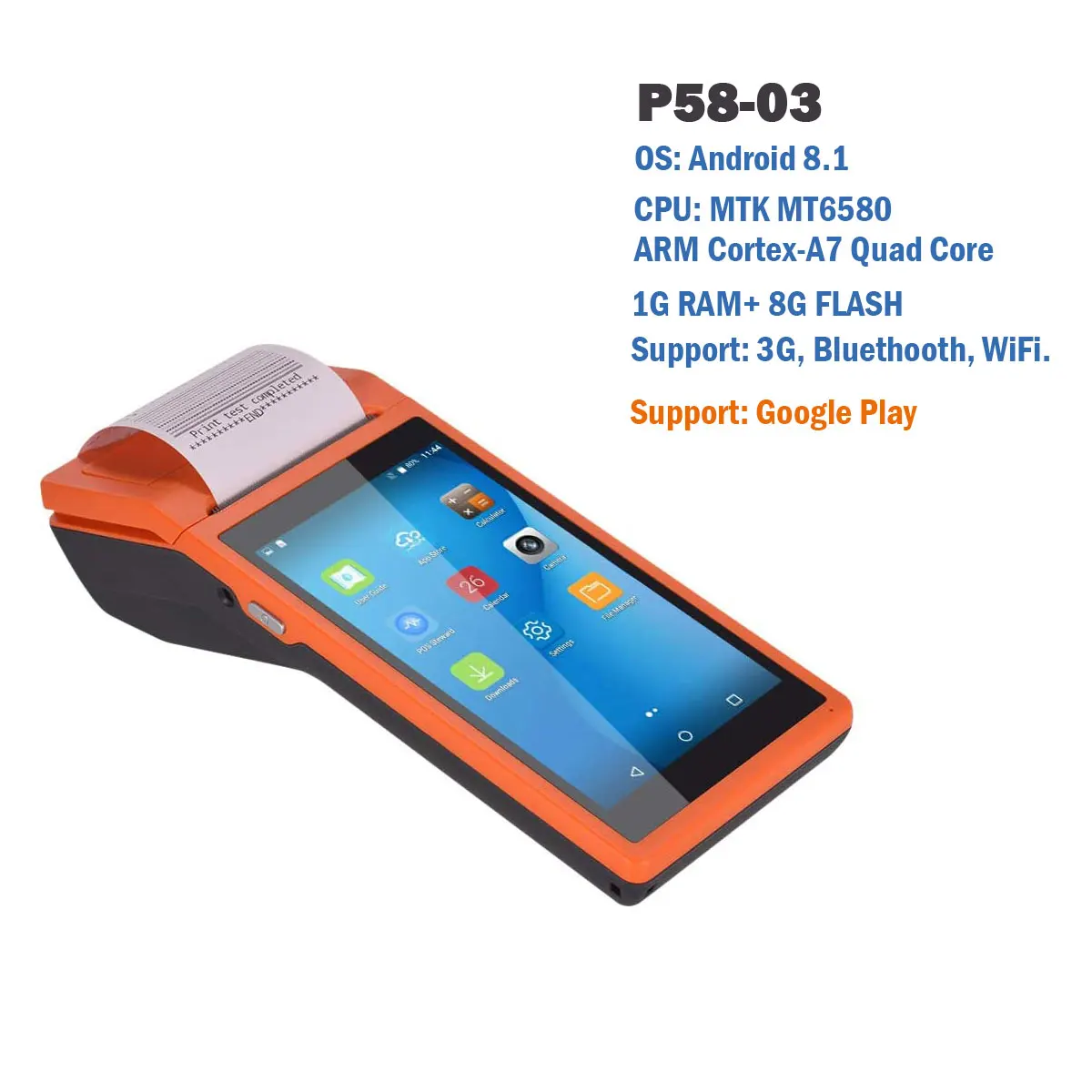 Netum PDA Android POS Terminal Receipt Printer Handheld   Data Collector Bluetooth WiFi 3G