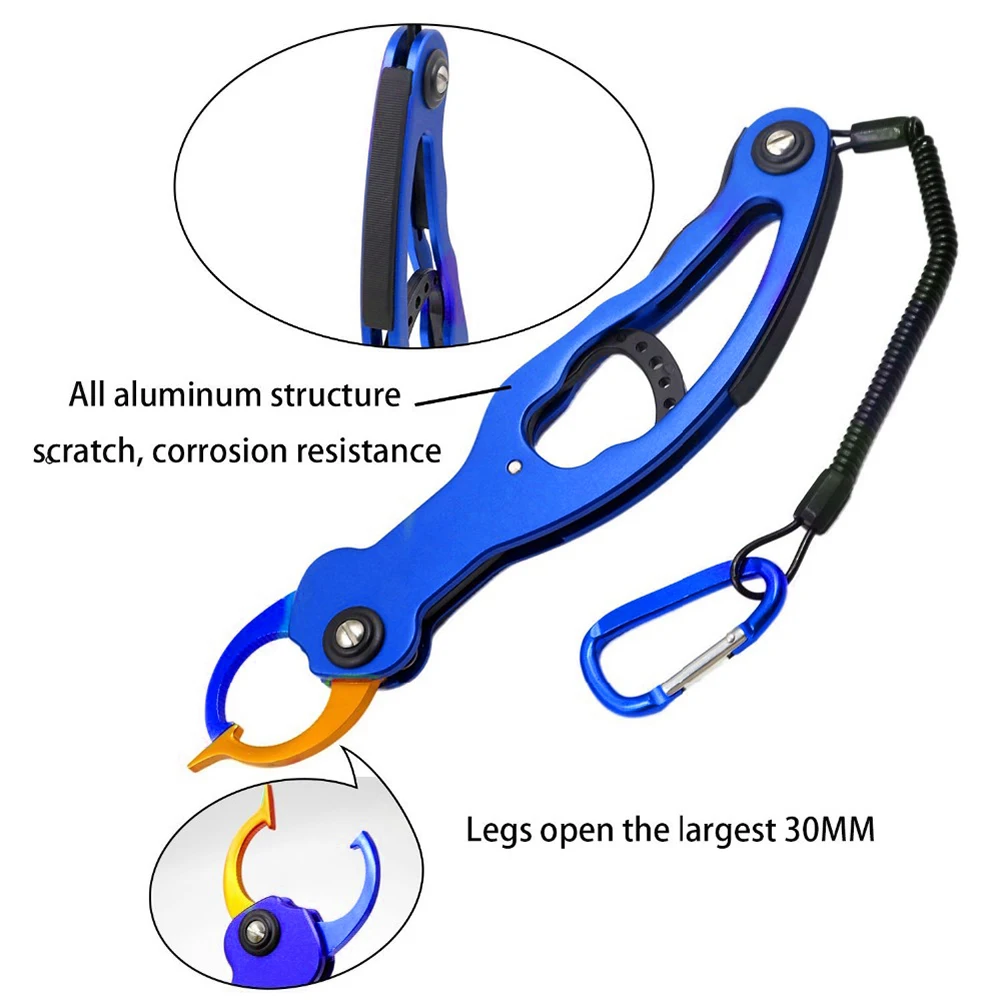 SANLIKE Fish Lip Grip Aluminum Alloy Fishing Plier Portable Trigger Lock Gripper Grabber Grab Tool Fishing Tackle Accessories