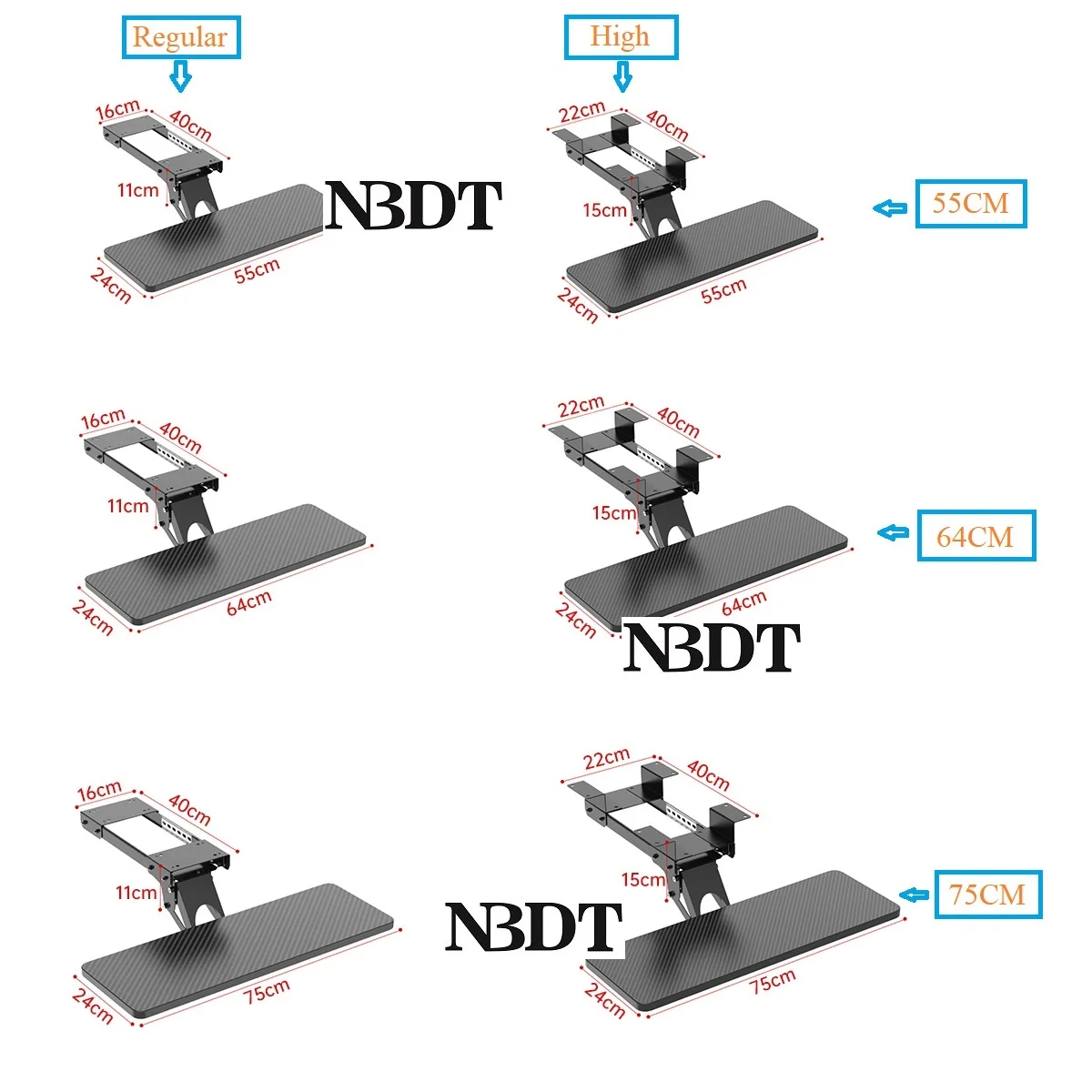 Adjustable Swivel Ergonomic Pull Out Under Desk PC Keyboard Mouse Tray