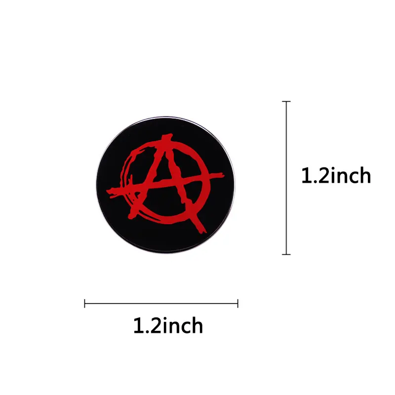 Anarchy Symbol Red Metal Pin Badge