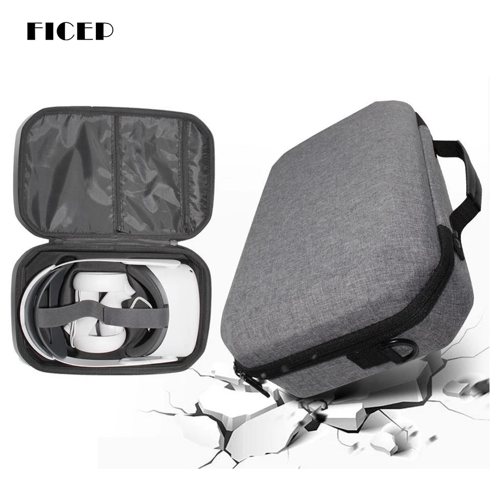 FICEP VR Accessories For Oculus Quest 2 VR Headset Travel Carrying Case for Quest 2 Protective Bag Hard EVA Storage Box