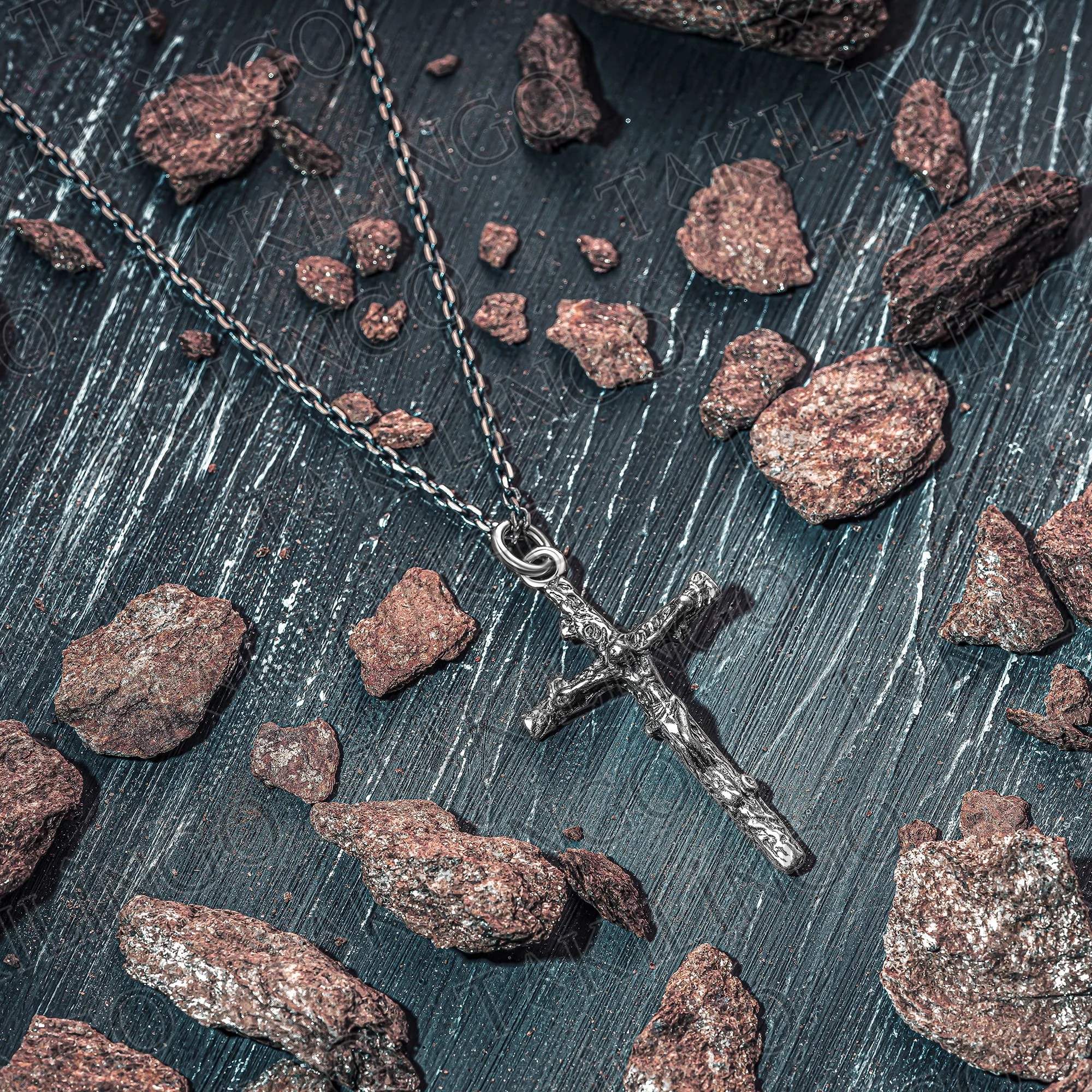 925K Sterling Silver Cross Necklace Jewel Trendy Pendant Necklace Easter Jesus Cross Necklace Christian Religious Totem TRENDY