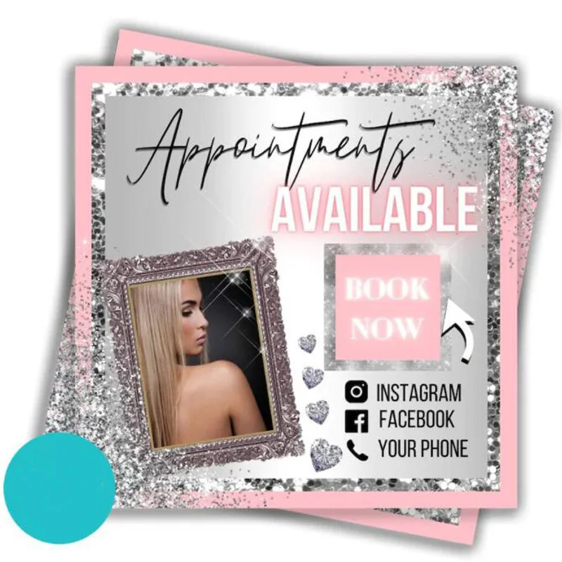 A4 Appointment Flyer, Social Media Flyer, Book Now Flyer, DIY Appointments Flyers Design, Available Flyer, Premade Makeup Flyer