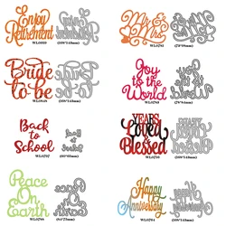 2024 New Arrival Metal Mr and Mrs Word Letter Cutting Dies for Scrapbooking Phrase Greeting Card Making Stencils