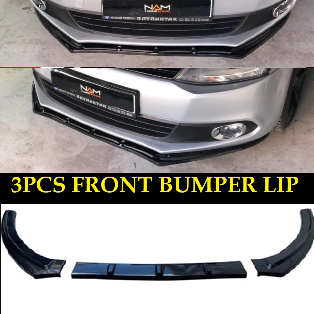 For Volkswagen Jetta MK6 Front Bumper Lip Body Kit Spoiler Splitter Diffuser 3pcs High Quality ABS Plastic Professional