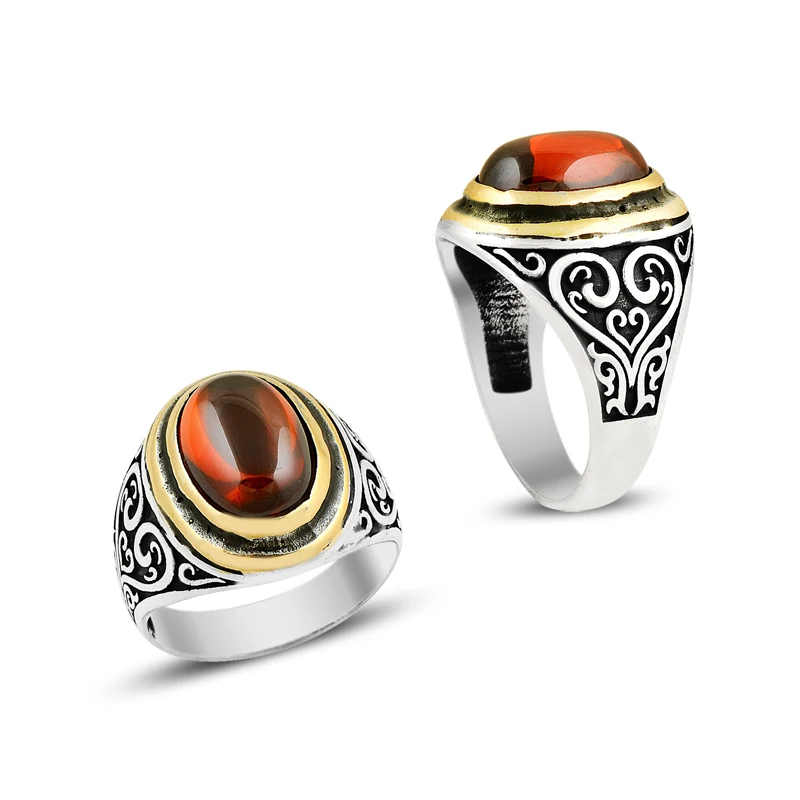 925 Silver Handcraft Classic Ottoman Rings for Men