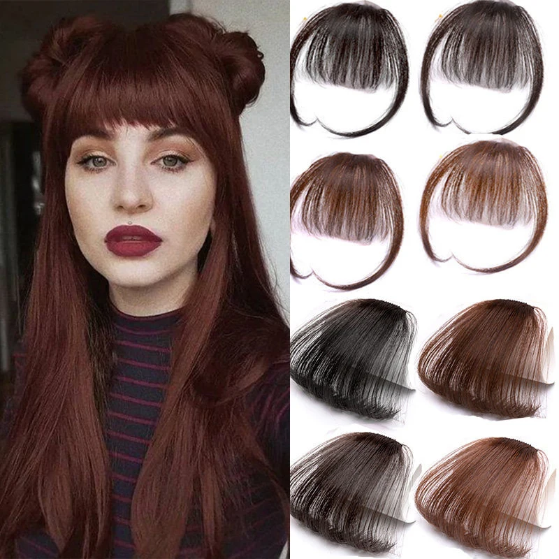 

XG One Piece Synthetic Wigs Blunt Air Bangs Hair Clip Extension Natural Wigs Ladies Clip Bangs Styling Accessories