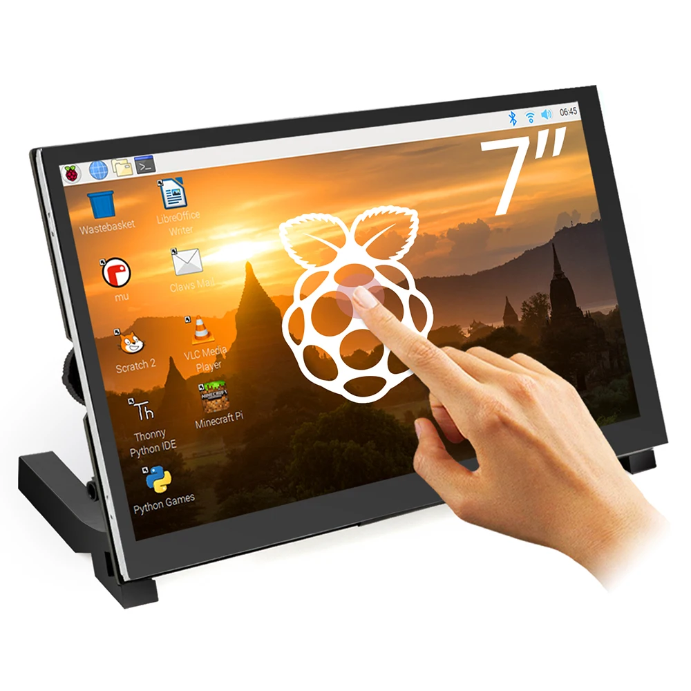 Elecrow Raspberry Pi Screen 7 Inch HD Capacitive Touchscreen Monitor 1024x600P 7\'\' LCD Display with Dual Speakers for Laptop