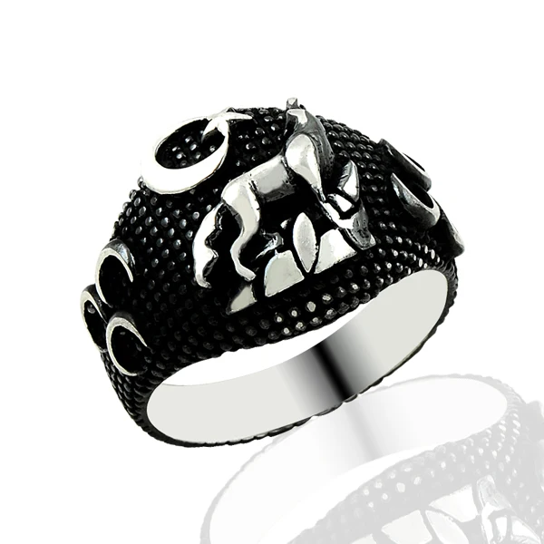 925 Silver Nationalist Men Ring Ertugrul Rings for Men