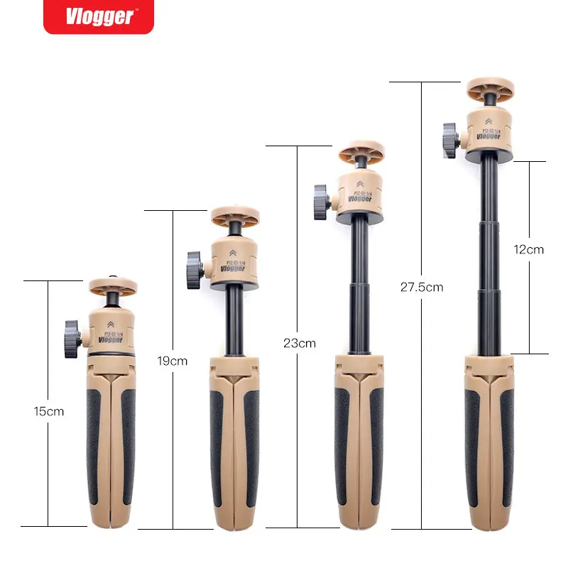 Vloger-ミニポータブル伸縮式三脚,自撮り棒,ボールヘッド付き,アクションカメラ用電話