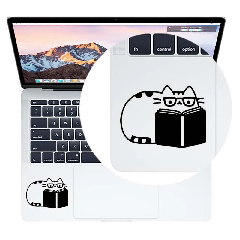 Cat Reading Vinyl Laptop Sticker for MacBook Pro 14 Air Retina 11 13 15 Inch Mac Trackpad Decal Redmibook Notebook Touchpad Skin