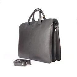 Men's Black Business Bag, Genuine Calf Leather, Large Size, 30x40 cm, New Arrival 2022, Office Messenger Document Laptop