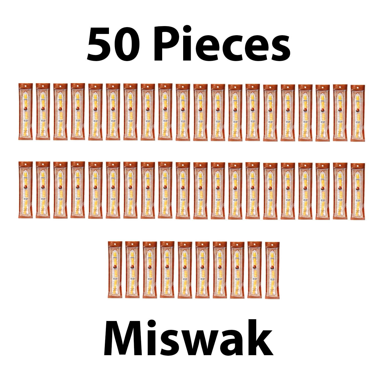 

Set of 50 Pieces Miswak Sewak Chew Stick Fresh Natural Tootbrush Misvak Arak Siwak Miswaak Vegan Teeth Cleaner Travel Soft Peelu