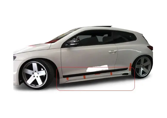 For Vw Scirocco Models 2009 - 2017 Scirocco Rieger Style Side Skirt (Suit) Abs Plastic