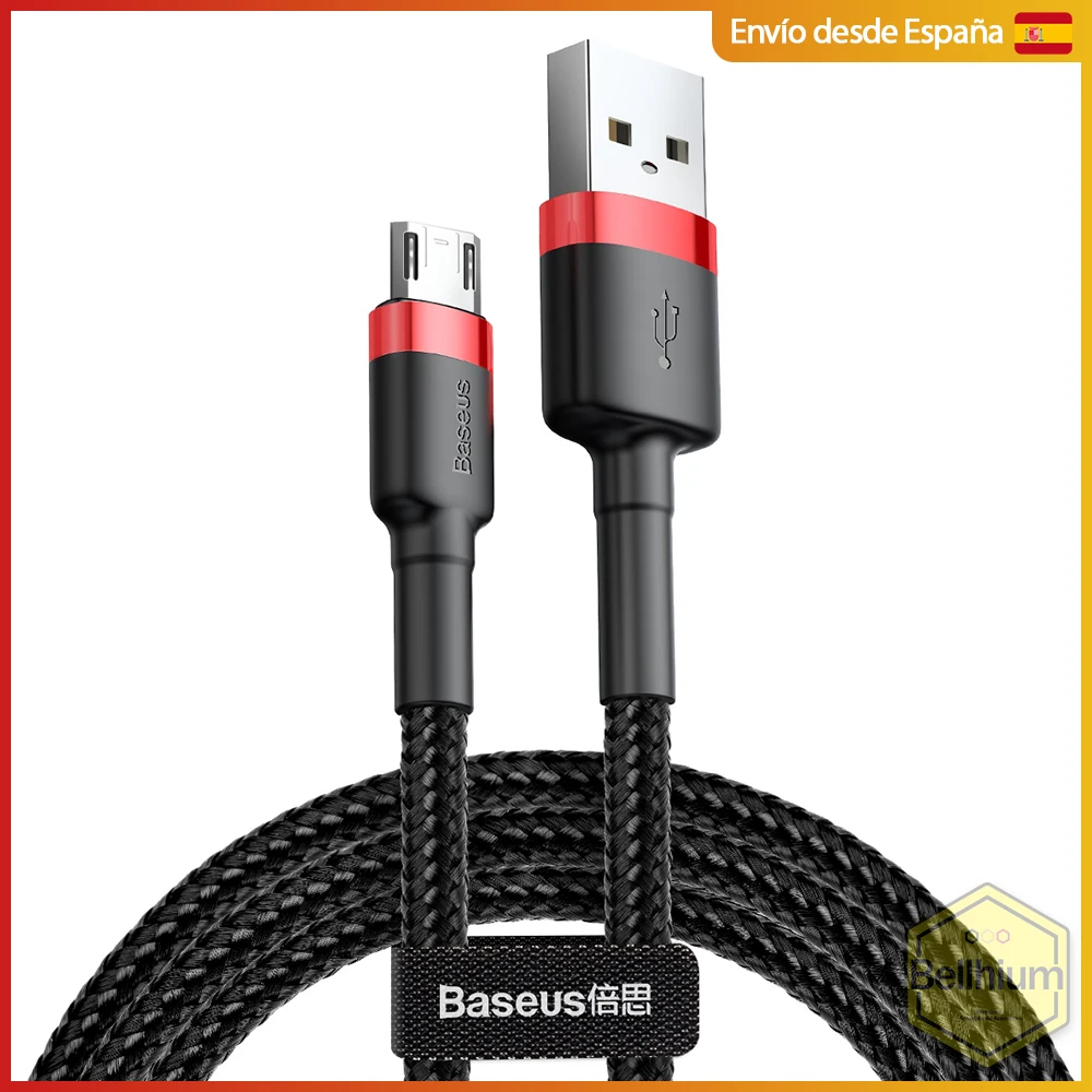 Baseus Dual USB to USB a Cable, 2.4A, reinforced connector, nylon cable, for devices with Micro USB port