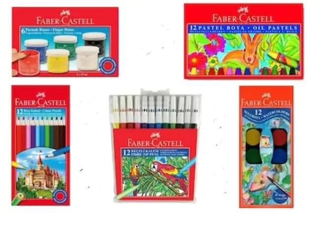 FABER CASTELL DRY SULU PASTEL FINGER KEÇELİ 12 COLOR 5 PIECE 439607998