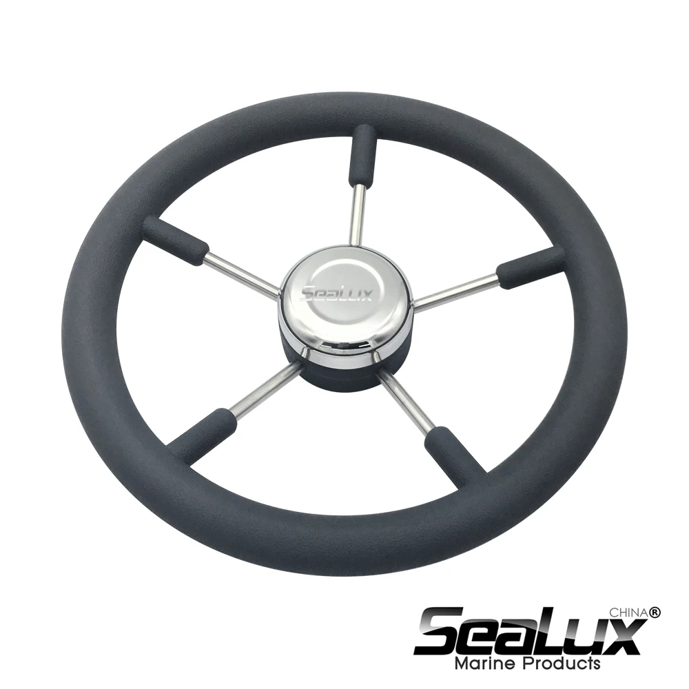 

Sealux 13-7/8 дюймов спортивный руль из нержавеющей стали с черной пеной из полиуретана для аксессуаров для морских лодок и яхт