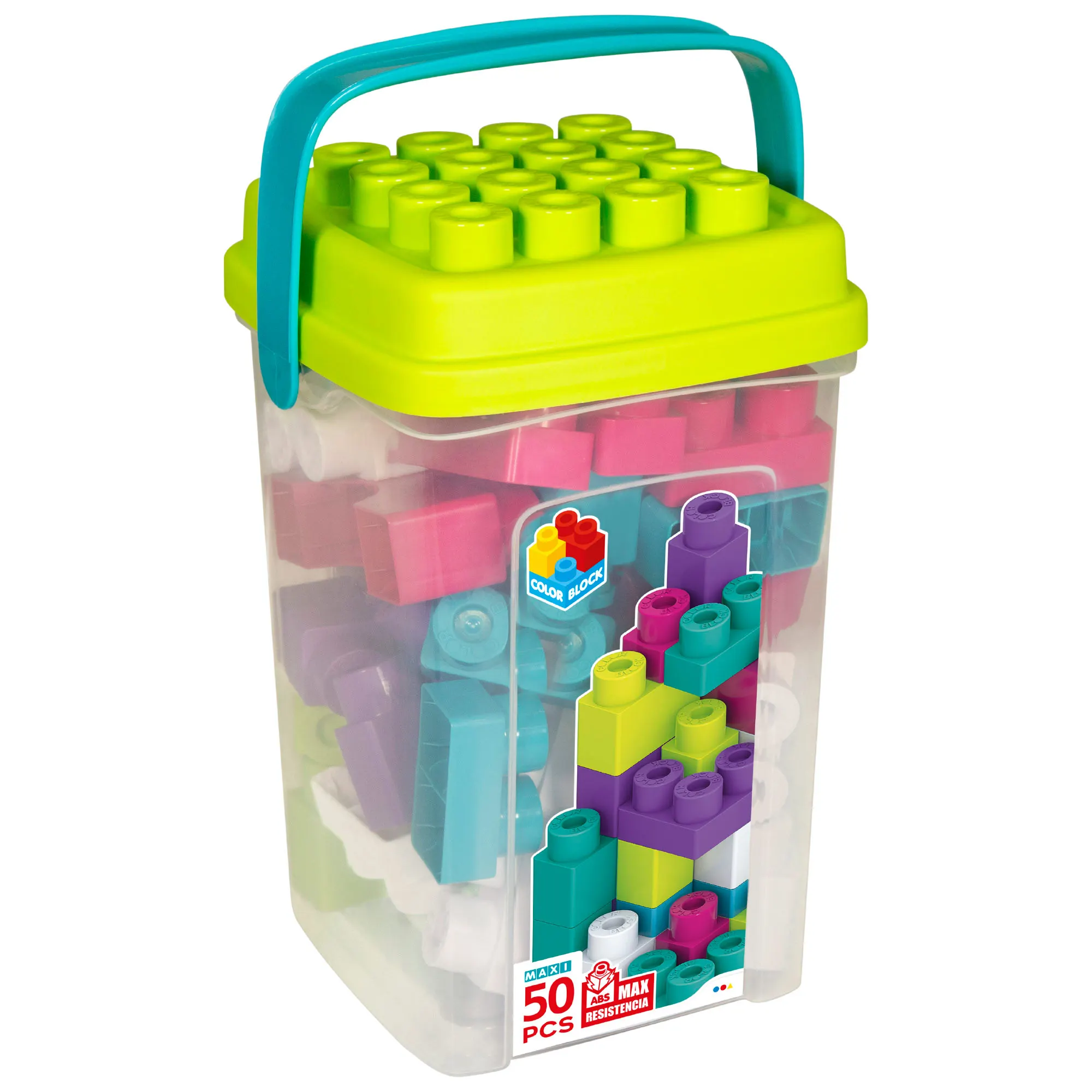 Kids construction set cube 50 PCs maxi color block