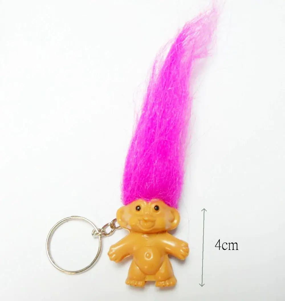 8 pcs, Purple Lucky Troll Keychain, Key Ring pencil top, Party Gift, kids Party Favor, Pinata filler, novelty, souvenirs, toys