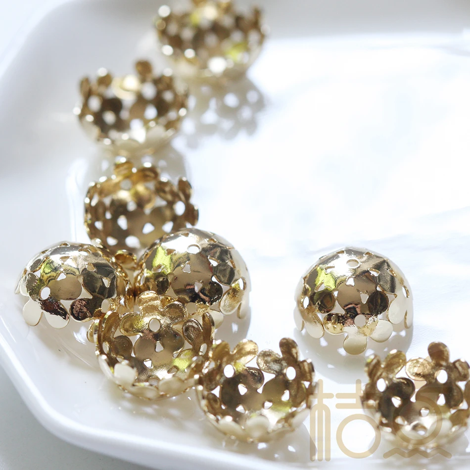 DIY Supply-Solid Brass Finding Flower Caps - 12mm (4245C)