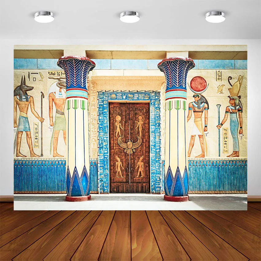 Ancient Egyptian Mural Backdrop Old Fresco Egypt History Religion Culture Civilization Photography Background for Photo Studio