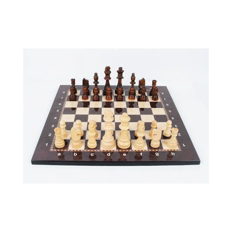 Wooden Chess Set, Polished, 35*35 cm, A Wonderful Set With Wooden Pieces