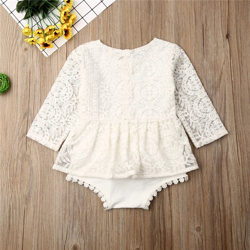 Blotona Cute Newborn Baby Girl Sleeveless/Long Sleeve Lace Romper Jumpsuit Tutu Dress Outfits Clothes 0-24M