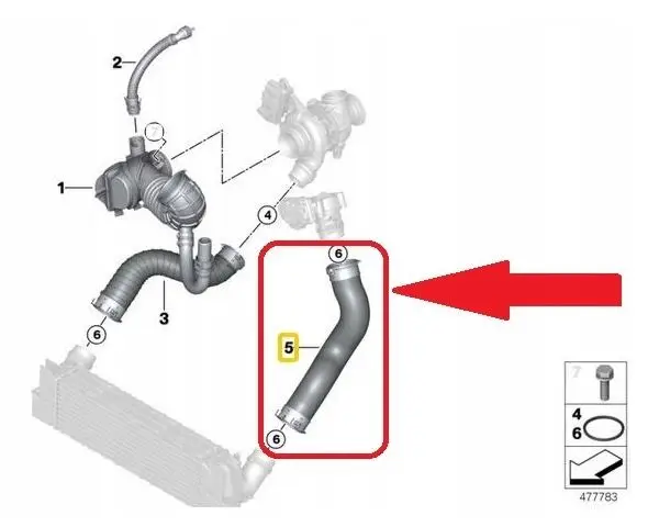 11618513853 Turbo Hose For Bmw X5 2.5 D.- 2.5 Dx Intercooler Turbocharger Hose For BMW