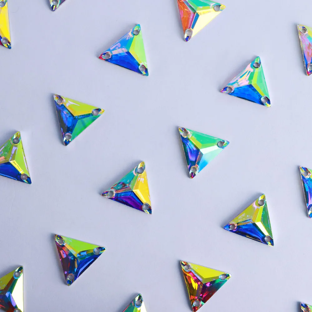 Fat Triangle Crystal AB Top Sew On Strass Resin Rhinestones Stones AAAAA Best Quality Gems Sewing Crystal For Clothes Dress Shoe