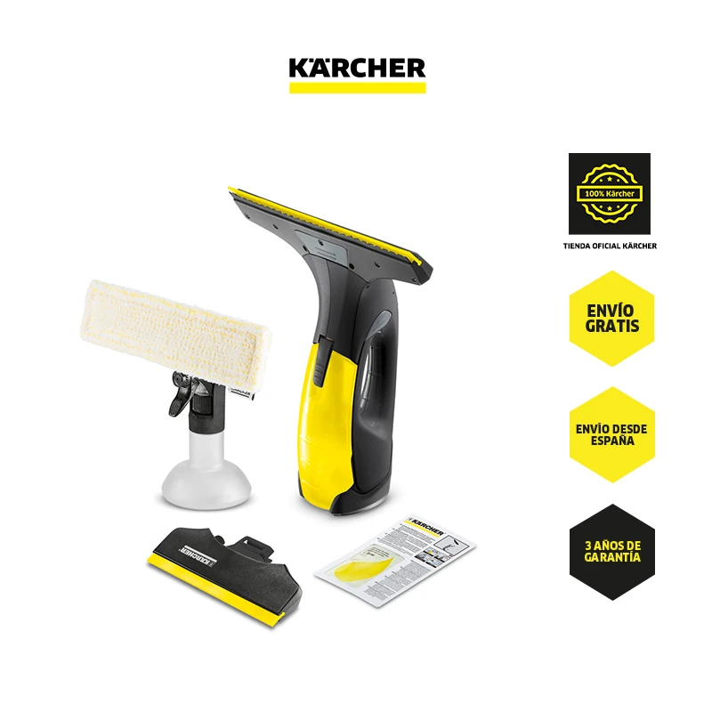 Karcher Window Vac 2 Black Edition-cleansing crystals a battery for home with accessories included (suction nozzle + spraying bottle), vacuum cleaner electric windows (1.633-426.0)