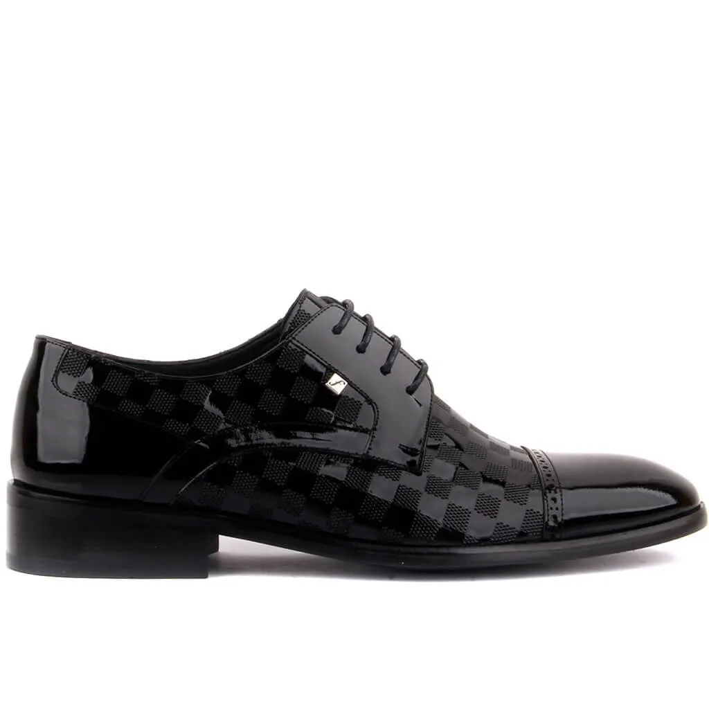 Fosco-Black Patent Leather Men 'S Classic Shoes