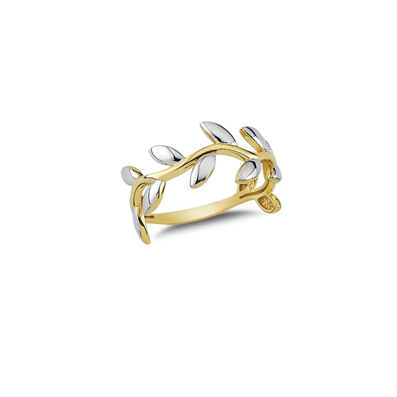 14K Solid Gold Leaf Design Ladies Ring