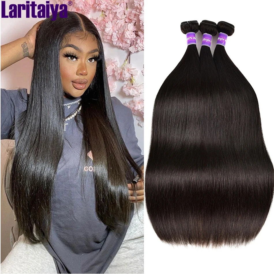 

Laritaiya Straight Hair Bundles 100% Virgin Human Hair 1/2/3/4 Bundles Deals Brazilian Hair Weave Bundles Silky Hair