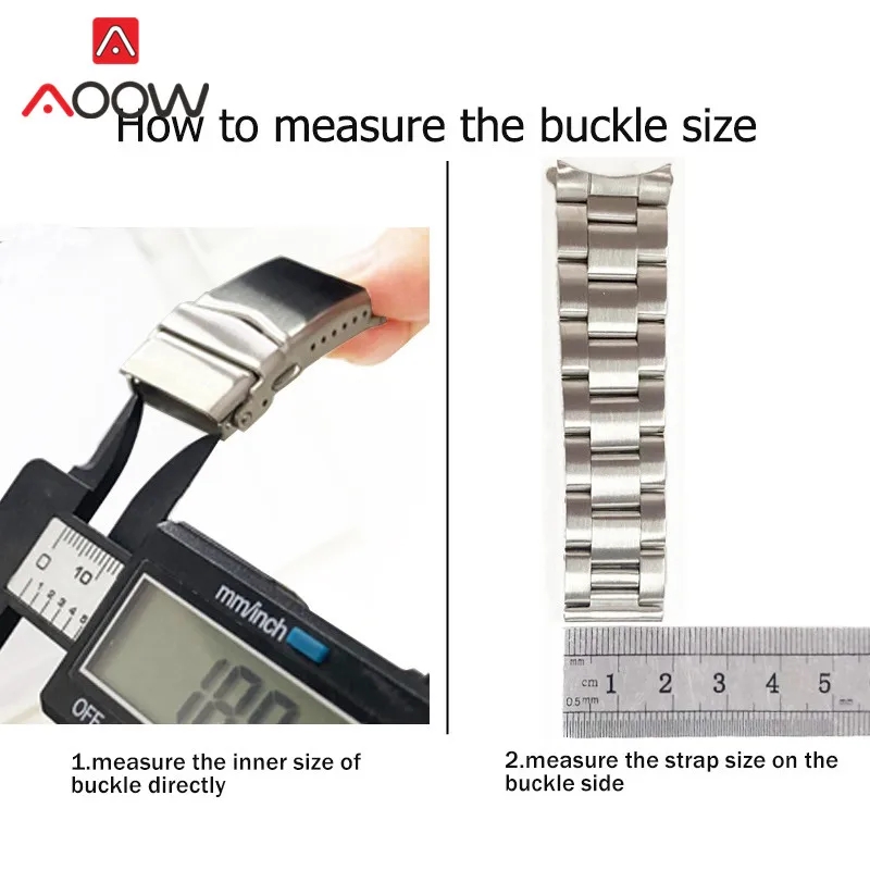316L Stainless Steel Watch Clasp 18mm 20mm 22mm Folding Buckle with Safety Metal Double Press Clasp Watch Repair Accessories image 6