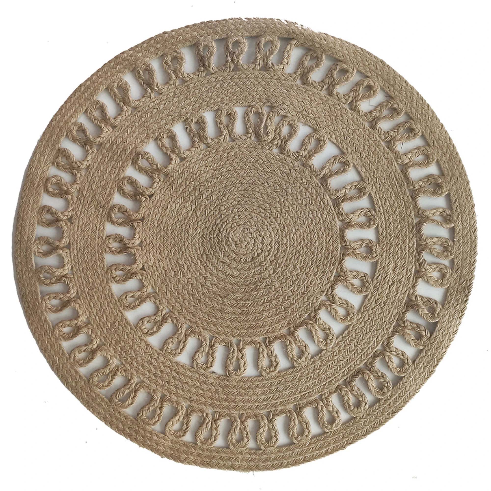 

Else Migrant Turkish Handmade Flatweave Natural Jute Carpet Round Floor Mat Living Room Bedroom Area Sisal Area Rug Door Mat