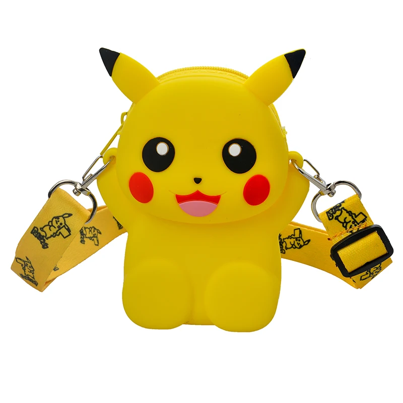 Pokemon Portemonnee Pikachu Anime Figuren Cartoon Model Siliconen Portemonnee Kawaii Persoonlijkheid Mode Schoudertas Kinderen Speelgoed Geschenken