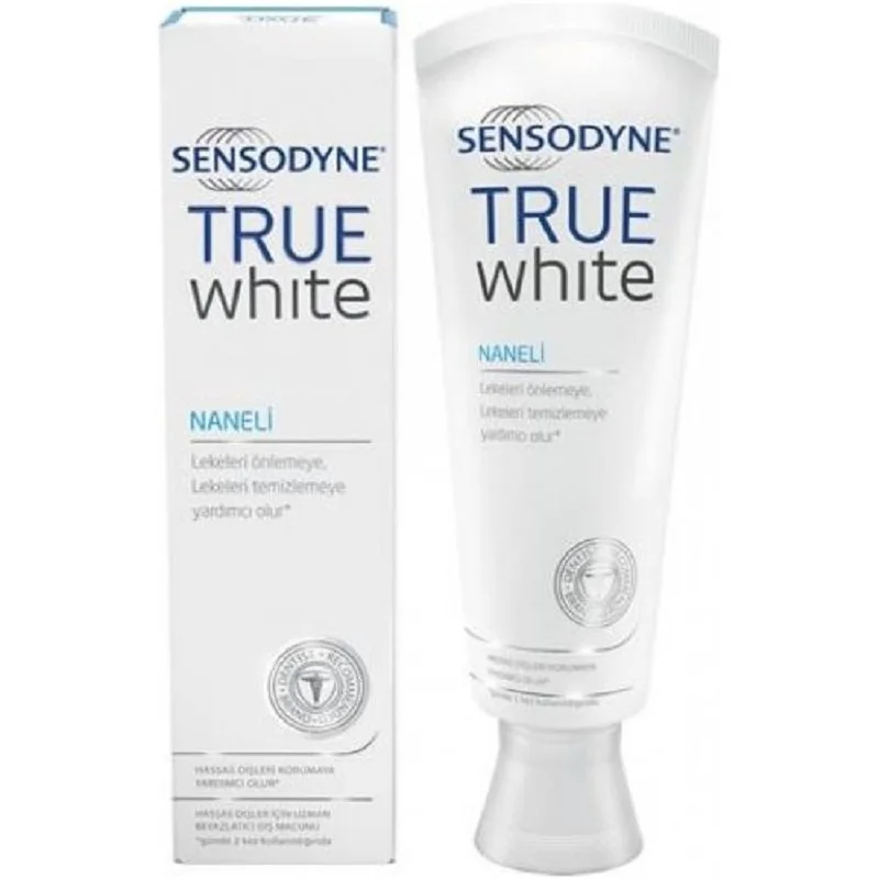 Sensodyne True White pasta do zębów codzienne stosowanie zdrowa guma whining bielsza anty-tablica mistrz pielęgnacja jamy ustnej pielęgnacja zębów