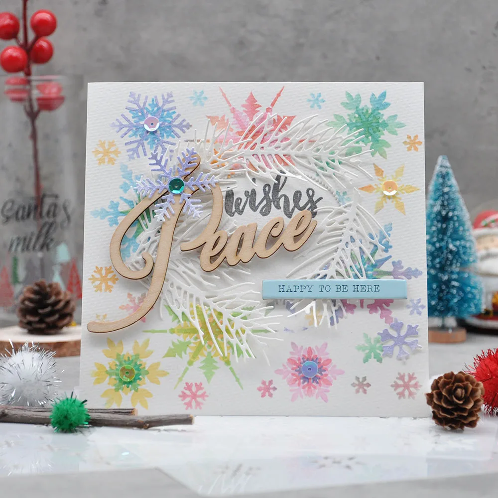 Snowflake Stencil 4PCS Christmas Background Layering For Scrapbooking Decorative Embossing DIY Paper Card Crafts Winter ST020
