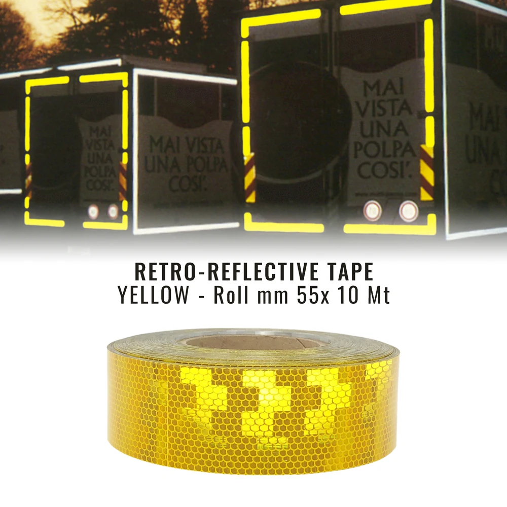 Reflective Conspicuity tapes approved Ece un 104, 55 mm x 10 mt