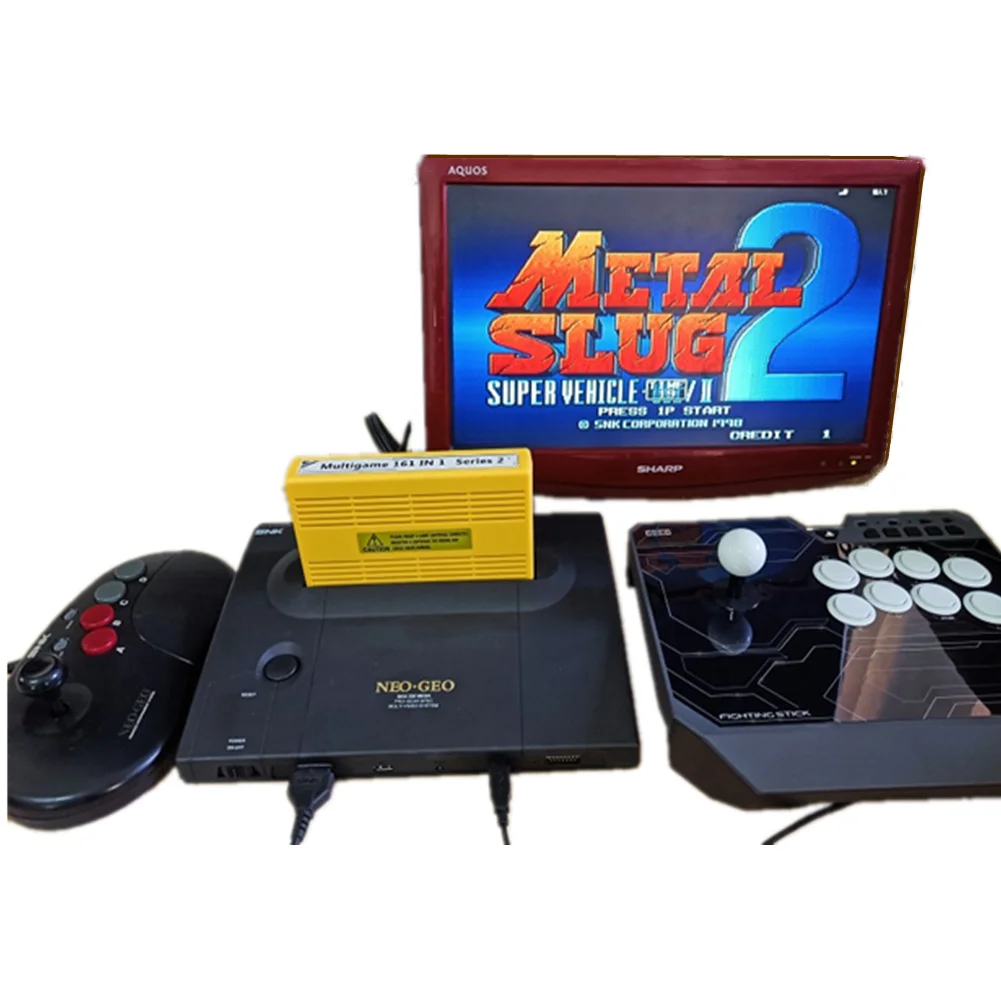 Nuova versione CBOX CMVS 1B AES caso per 161 in 1 cartuccia di gioco Console di gioco Super convertitore USB SS SNK Gamepad Joypad