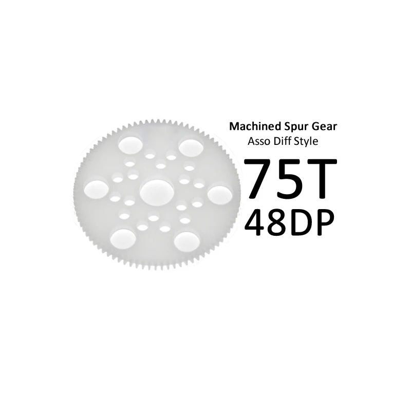 Crown Delrin 75T low friction, Pitch 48dp for Rc cars (HRC74875P). Spur Gear Low Friction. Crown 75 teeth for rc cars. Free shipping