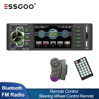 ESSGOO 1 Din Stereo Car Radio 3.8 Inch MP5 Multimedia Player Support Phone Link ISO USB AUX FM BT Steering Wheel Remote Control