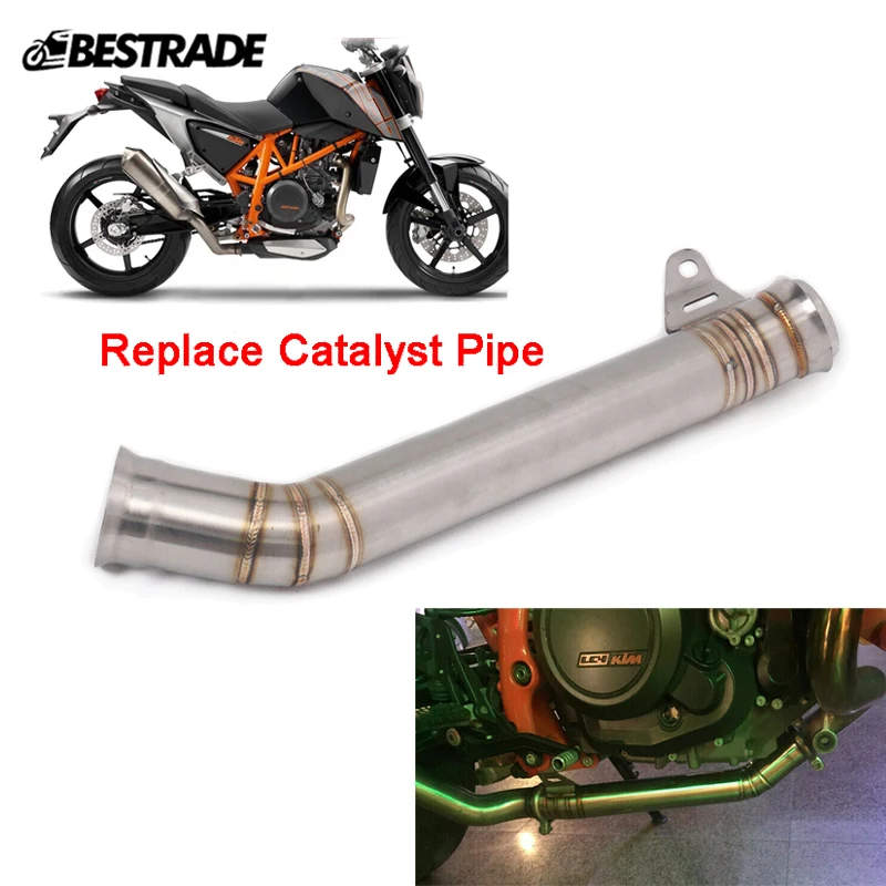 

Replace Stock Catalyst Motorcycle Exhaust Mid Link Connect Pipe Modified For Duke 690 2012-2018 Stainless Steel Tube