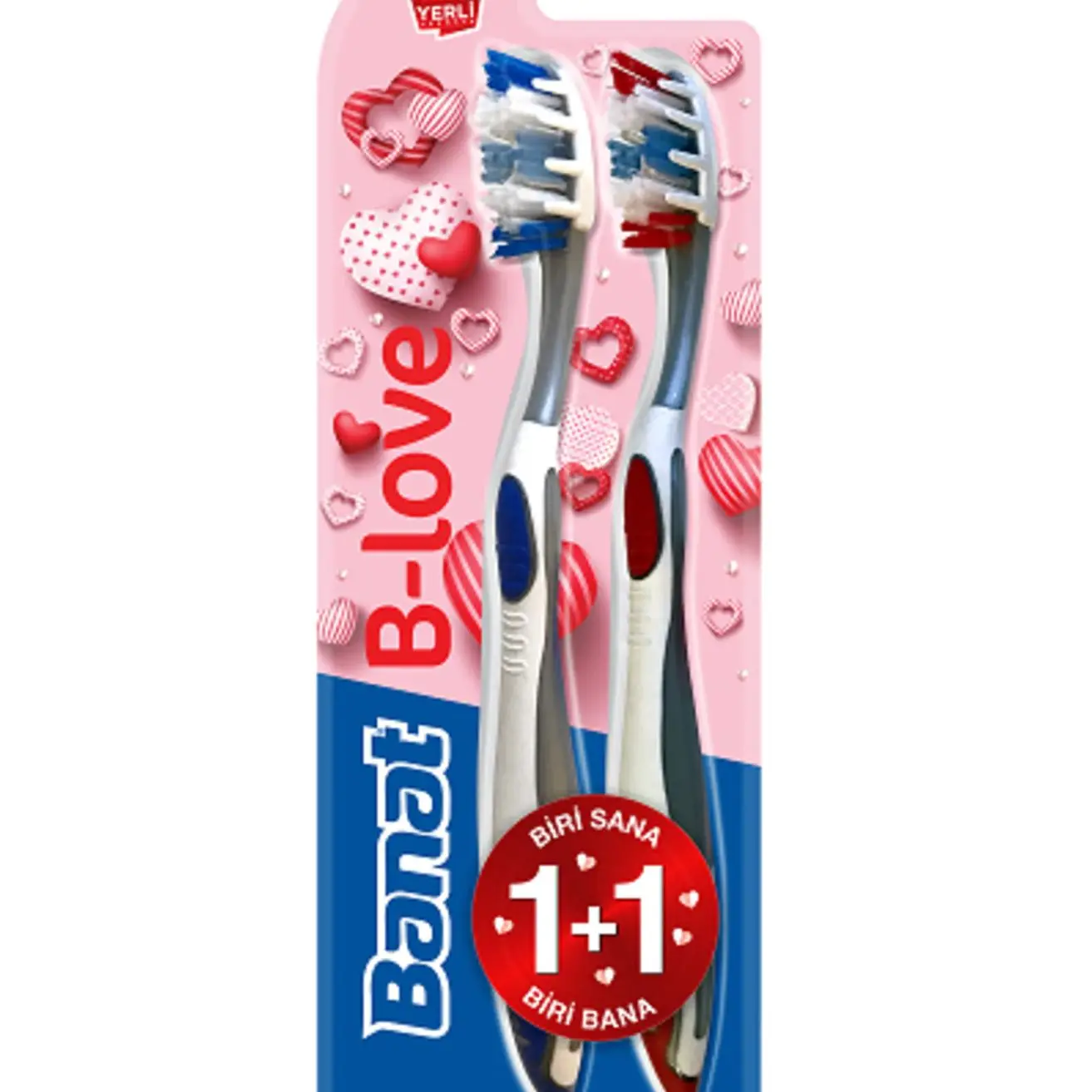 The Banat Blove 1 + 1 Toothbrush Scrub Mouth Cleaning Daily Care White Appearance For Ideally Oral Is Temizlikler İçindir