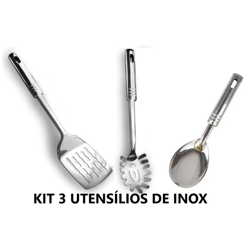 3 Pieces Inox Kitchen Utensils Set Pastry Pastry Pastry Paste Paw Paw Paw Paw Paw Paw Paw Paw Set Japanese Rice Spoon