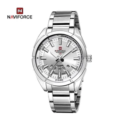 NAVIFORCE Orologio casual classico da uomo in acciaio inossidabile teel Sport Orologi maschili impermeabili Orologio al quarzo con datario Relogio Masculino