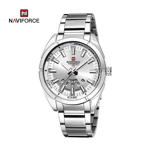 Imagen 1 del producto NAVIFORCE, reloj informal clásico para hombre, teel de acero inoxidable, relojes deportivos impermeables para hombre, reloj con indicador de fecha de cuarzo, reloj Masculino