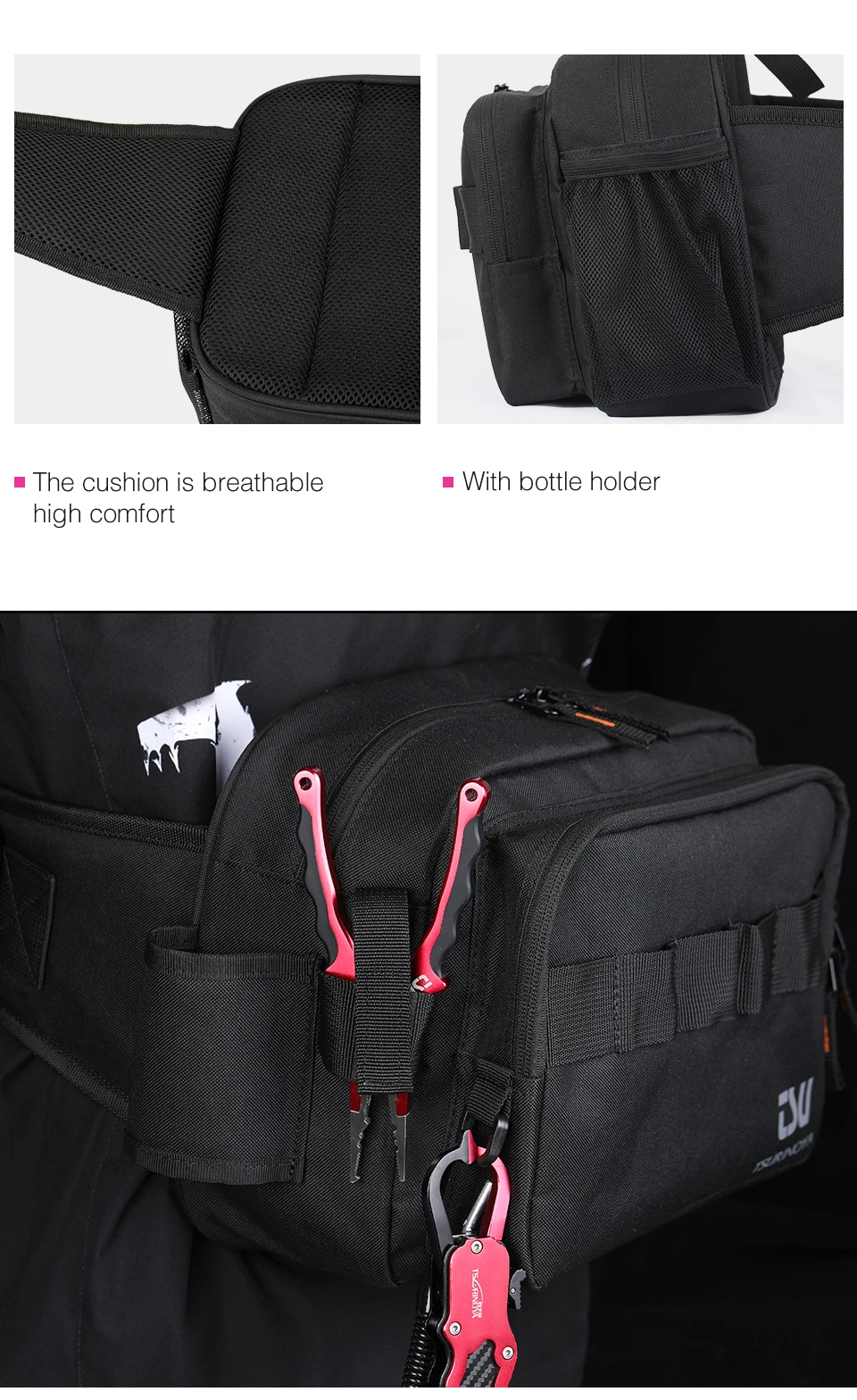 TSURINOYA Angelgerät Tasche Große Kapazität Multifunktionale Locken Pack Outdoor Schulter Tasche und Hüfte Tasche Boxen Zange Lagerung – Detail 17