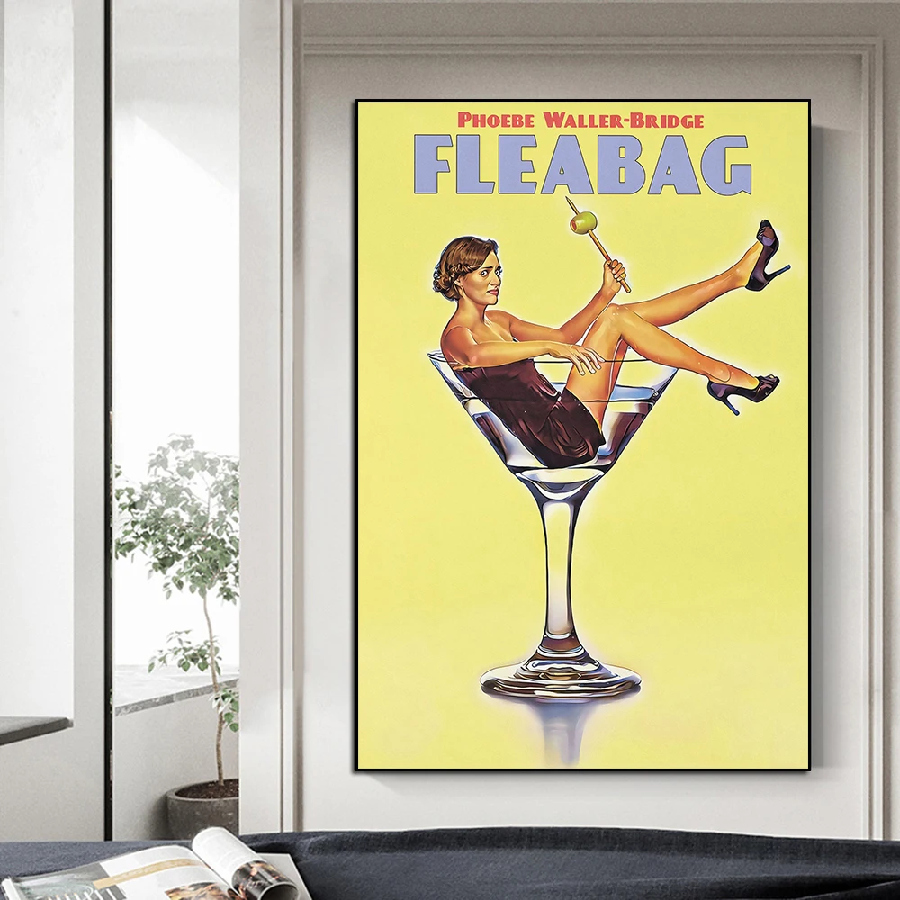 

Classic Fleabag TV Show Poster And Print Sexy Girl Red Wine Glass Canvas Painting Funny Wall Art Living Room Home Decoration